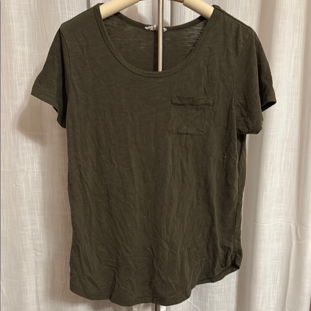 Green Cuffed Sleeve Short Sleeve T-Shirt